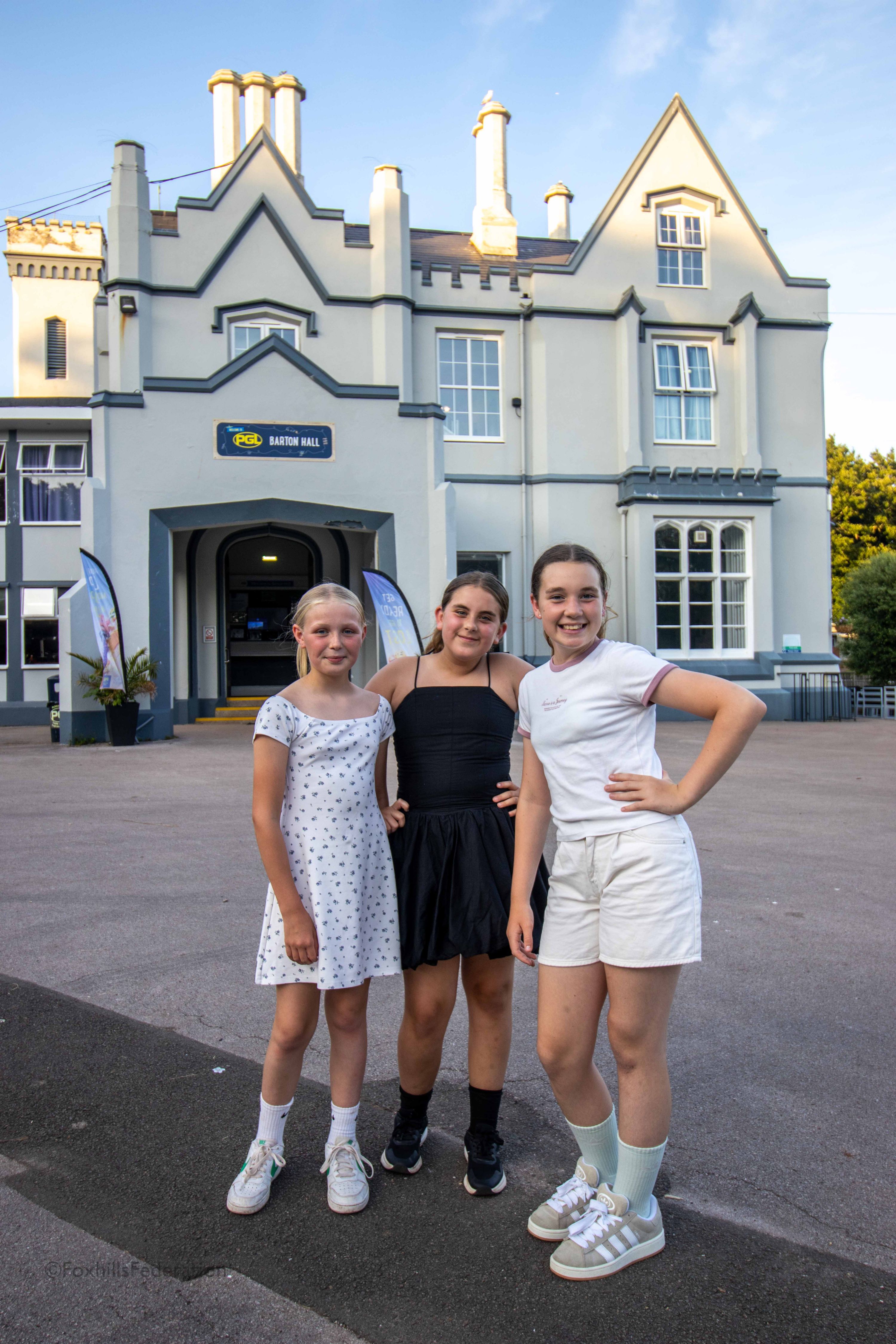 A group of children pose before the disco