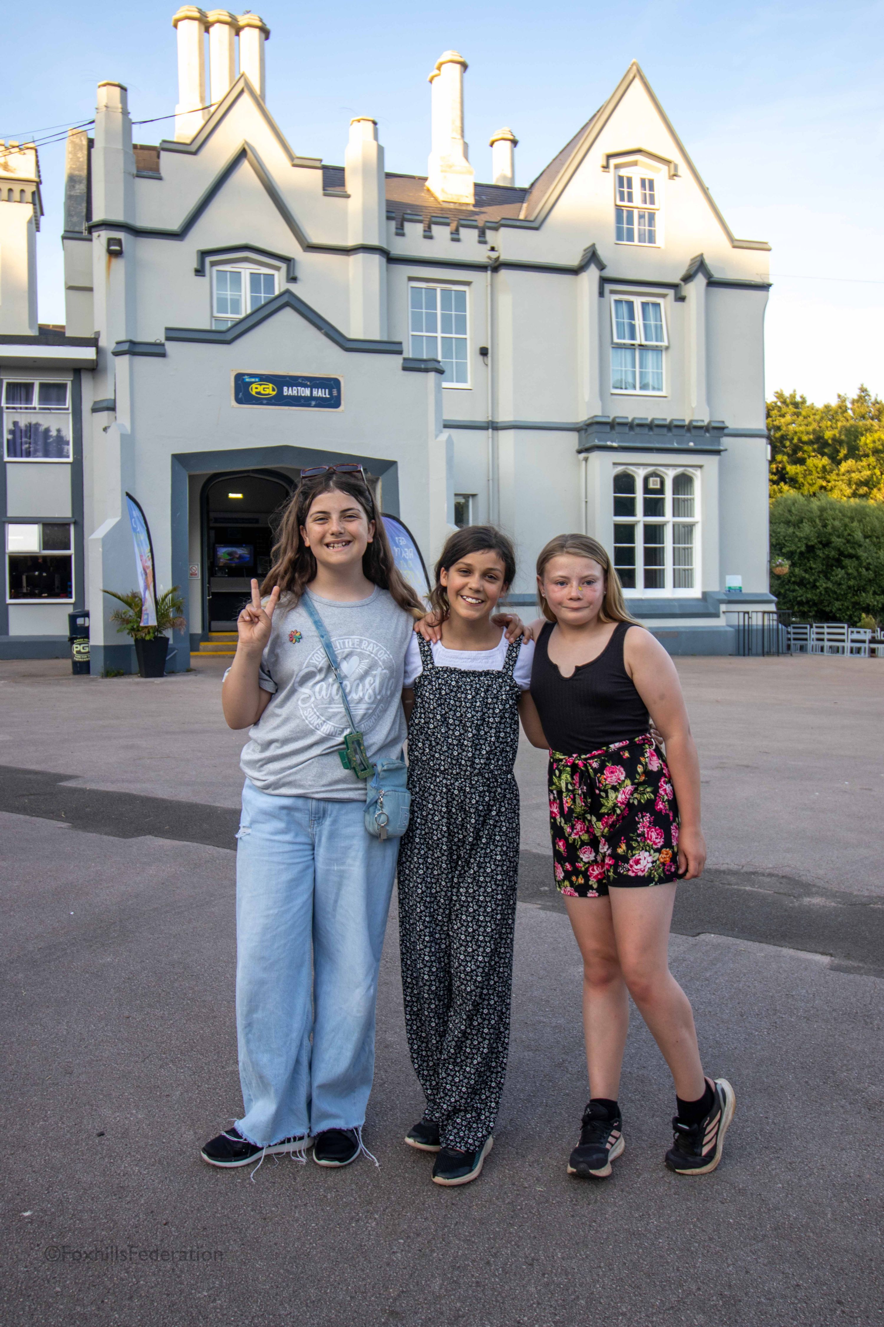 A group of children pose before the disco